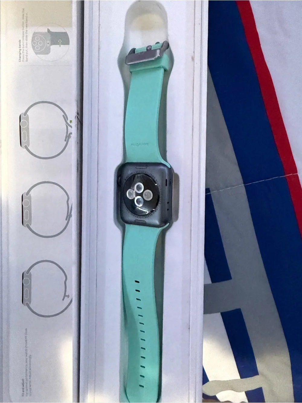 Apple Smartwatch with Mint Teal Sport Band(series 2)